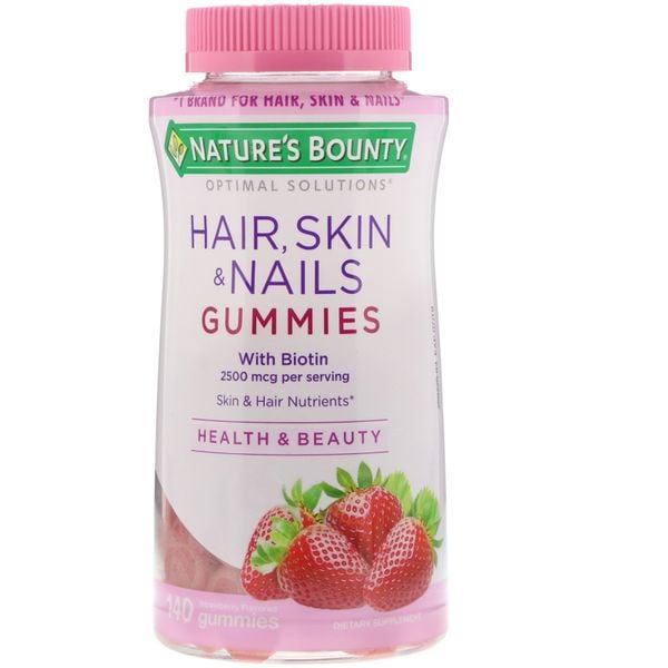 Kẹo Dẻo Làm Đẹp Da, Móng Và Tóc Nature's Bounty Hair, Skin & Nails Gummies with Biotin, 80 viên 