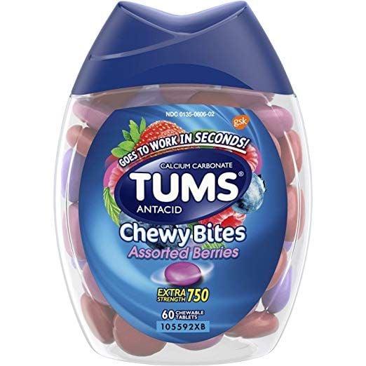  Kẹo ngậm giảm đầy hơi khó tiêu Tums Antacid Chewy Bites, 60 Viên 