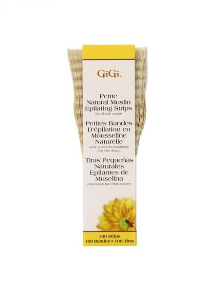  Vải Gigi Natural Muslin Epilating Strips, 100 miếng  (8cm x 23cm) 