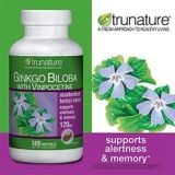  Tăng tuần hoàn não Trunature Ginkgo Biloba with Vinpocetine, 300 viên 