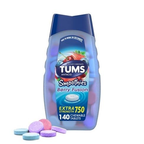  Hỗ Trợ Tiêu Hóa Tums Extra Strength Antacid Smoothies Fusion Chewable 140 Viên 