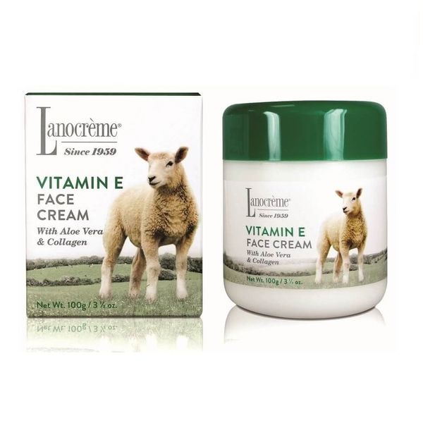  Kem Dưỡng Da Lanocreme Vitamin E Face Cream With Aloe Vera & Collagen 100g 