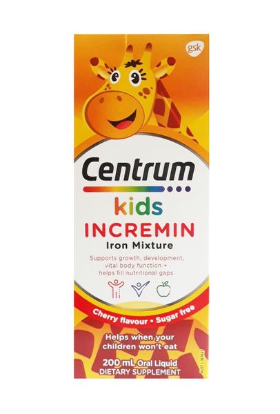  Siro dành cho bé biếng ăn Centrum Kids Incremin Iron Mixture 200ml của Úc 