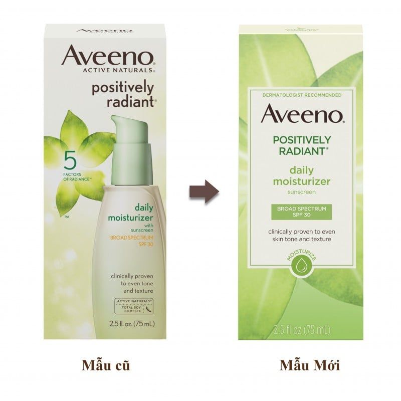  Kem Dưỡng Da ban ngày Aveeno Positively Radiant Daily Face Moisturizer SPF 15 