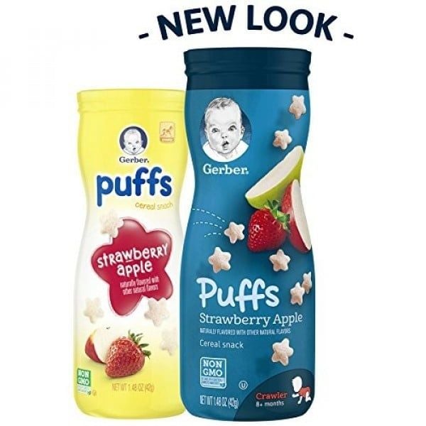  Bánh ăn dặm Gerber Graduates Puffs Cereal Snack- Vị táo dâu 