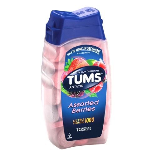  Tums Ultra Strength 1000 Antacid with Calcium Chewable Tablets, Berries 265 viên 