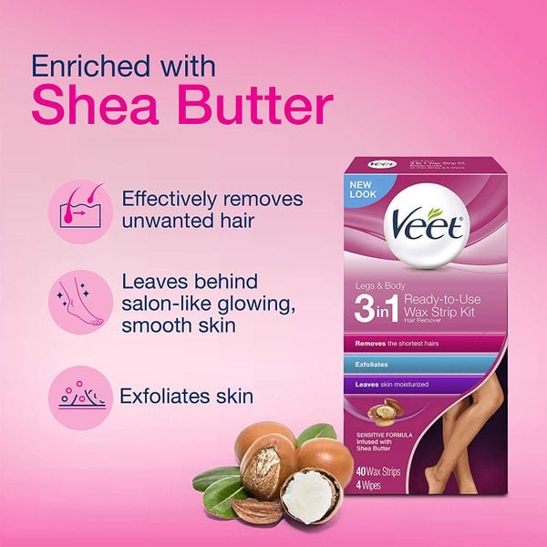  Wax lạnh VEET cho Chân, Body & Bikini USA 