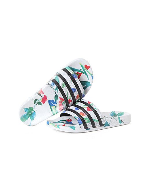  EE4851 adidas  Adilette  Slides  White Floral  NLH 