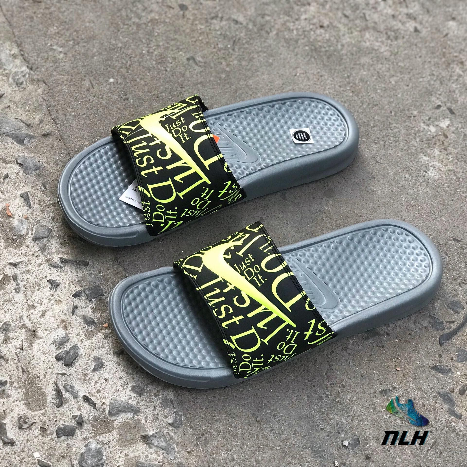 nike benassi neon
