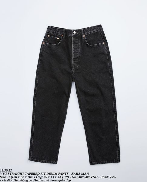  12.30.22 - VTG STRAIGHT TAPERED FIT DENIM PANTS - ZARA MAN 