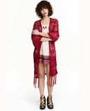  08.14.23 - VTG FRINGED LACE KNIT CARDIGAN JACKET - H&M DIVIDED 