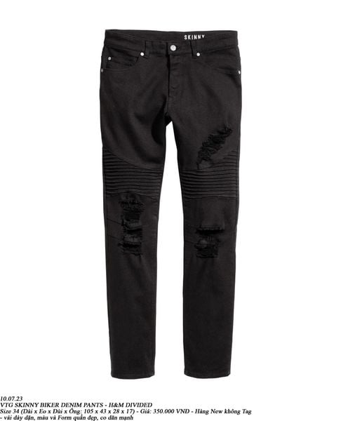  10.07.23 - VTG SKINNY BIKER DENIM PANTS - H&M DIVIDED 