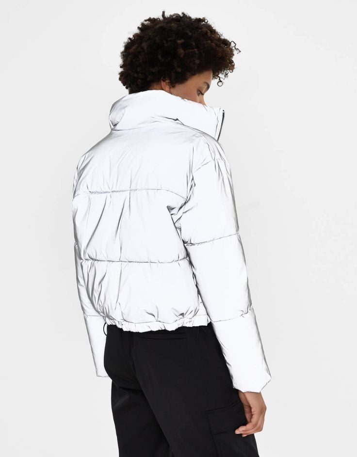 REFLECTIVE PUFFER JACKET BERSHKA Breakdalaww Vintage Streetwear