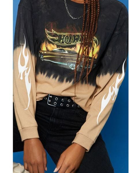  BLEACH DYE LONGSLEEVE SHIRT - FOREVER 21 X HOT WHEEL 2021 