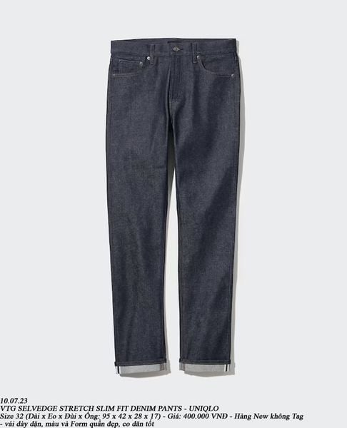  10.07.23 - VTG SELVEDGE STRETCH SLIM FIT DENIM PANTS - UNIQLO 