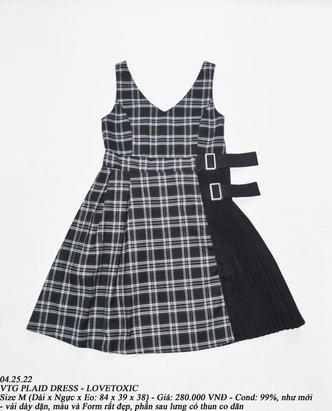  04.24.22 - VTG PLAID DRESS - LOVETOXIC 