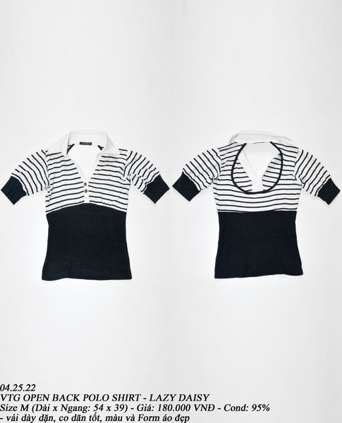  04.24.22 - VTG OPEN BACK POLO SHIRT - LAZY DAISY 