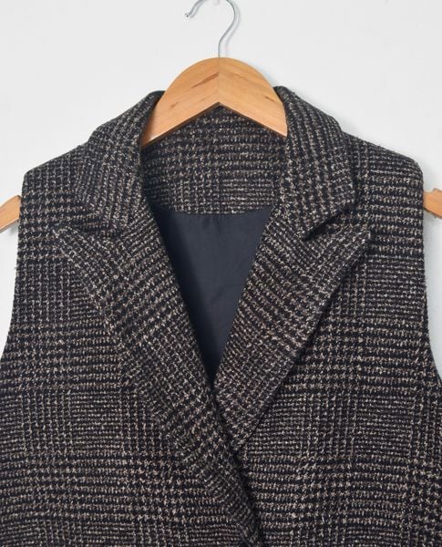  12.07.21 - VTG WOOL LONGLINE SLEEVELESS BLAZER JACKET 