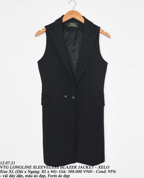  12.07.21 - VTG LONGLINE SLEEVELESS BLAZER JACKET - XELO 