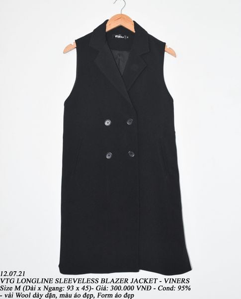  12.07.21 - VTG LONGLINE SLEEVELESS BLAZER JACKET - VINERS 