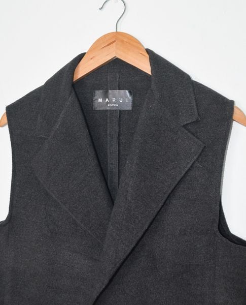  12.07.21 - VTG WOOL LONGLINE SLEEVELESS BLAZER JACKET - MARUI 