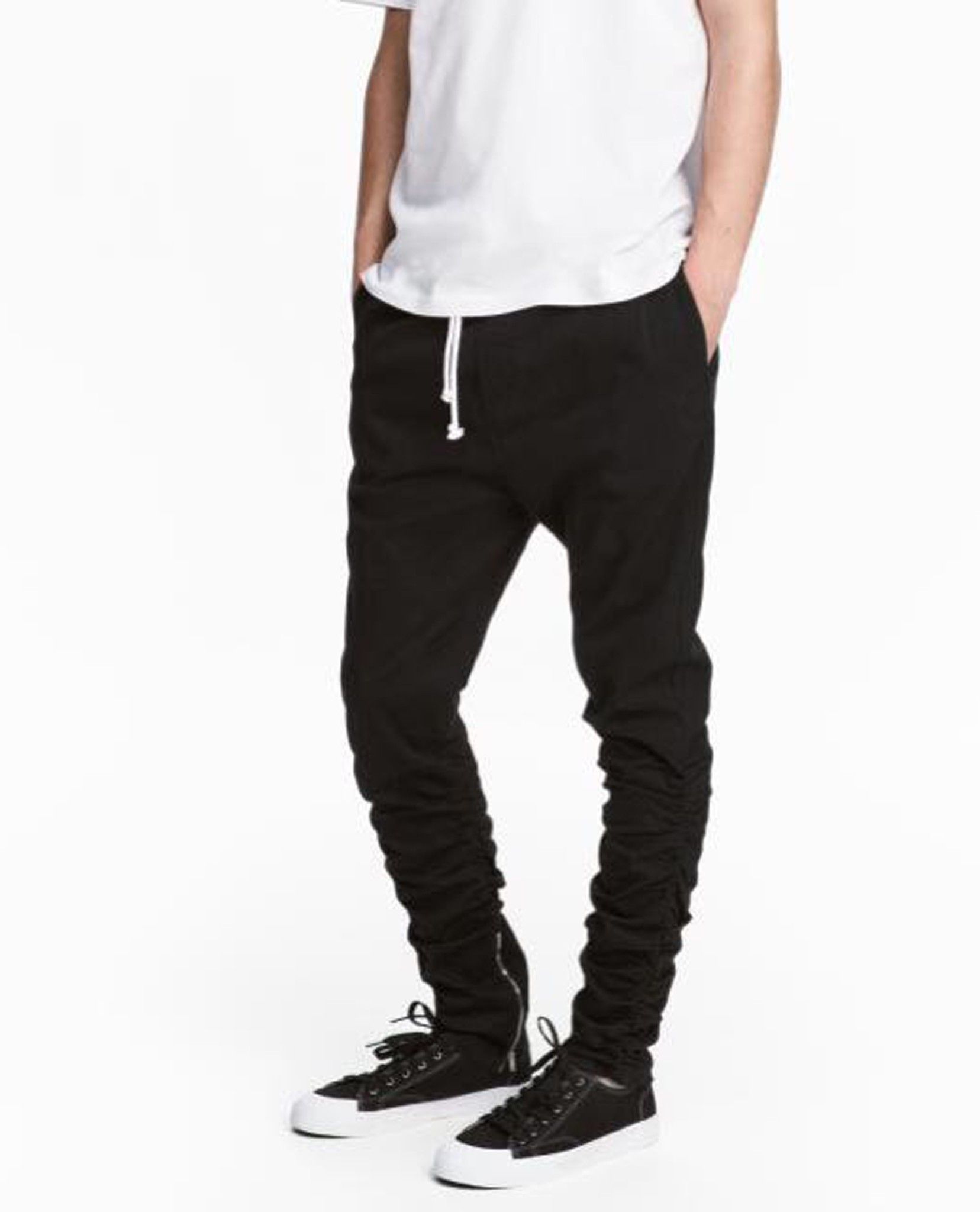 H&m twill zipper best sale pants