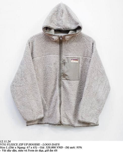  12.11.24 - VTG FLEECE ZIP UP HOODIE - LOGO DAYS 