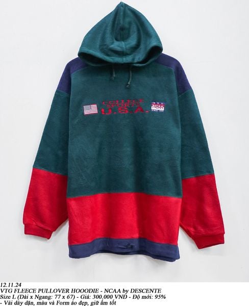 12.11.24 - VTG FLEECE PULLOVER HOODIE - NCAA by DESCENTE 