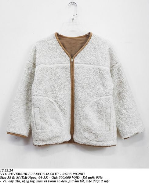  12.22.24 - VTG REVERSIBLE FLEECE JACKET - ROPE PICNIC 