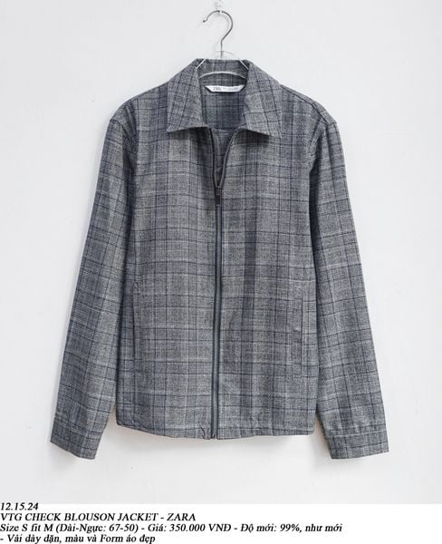  12.15.24 - VTG CHECK BLOUSON JACKET - ZARA 