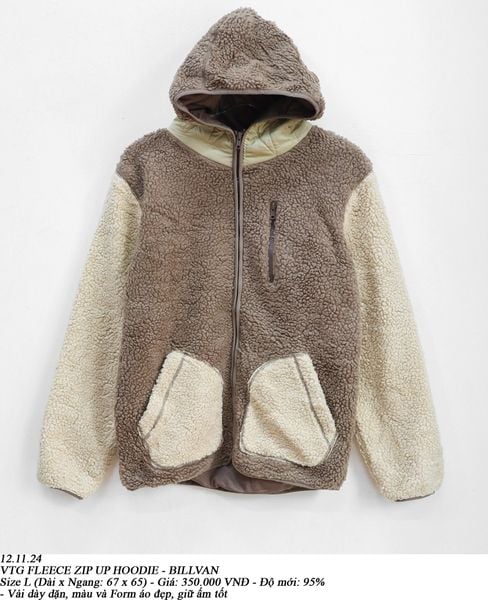  12.11.24 - VTG FLEECE ZIP UP HOODIE - BILLVAN 