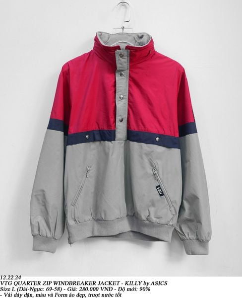  12.22.24 - VTG QUARTER ZIP WINDBREAKER JACKET - KILLY by ASICS 
