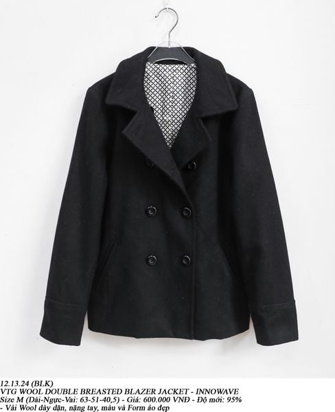  12.13.24 - VTG WOOL DOUBLE BREASTED BLAZER JACKET - INNOWAVE 