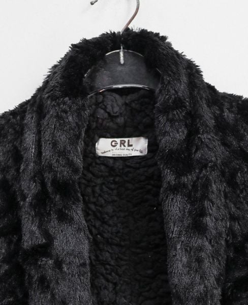  12.16.24 - VTG FAUX FUR CARDIGAN JACKET - GRL 