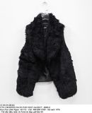  12.20.24 - VTG CROPPED FAUX FUR VEST JACKET - BIBLE 