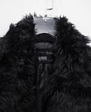  12.20.24 - VTG CROPPED FAUX FUR VEST JACKET - BIBLE 