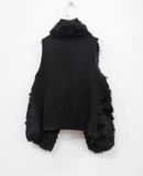  12.20.24 - VTG CROPPED FAUX FUR VEST JACKET - BIBLE 