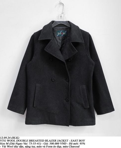  12.09.24 - VTG WOOL DOUBLE BREASTED BLAZER JACKET - EAST BOY 