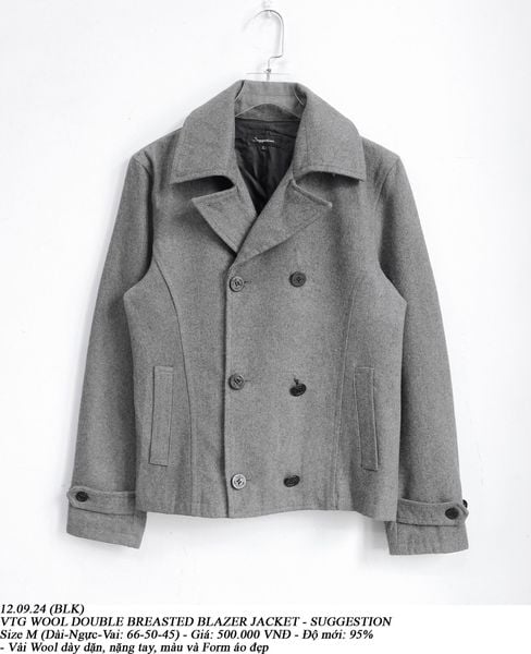  12.09.24 - VTG WOOL DOUBLE BREASTED BLAZER JACKET - SUGGESTION 