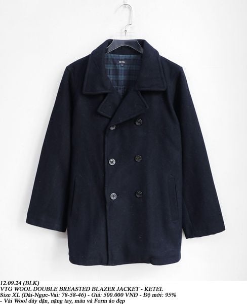  12.09.24 - VTG WOOL DOUBLE BREASTED BLAZER JACKET - KETEL 