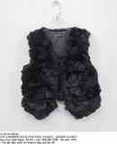  12.20.24 - VTG CROPPED FAUX FUR VEST JACKET - QUEEN CLOSET 
