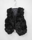  12.20.24 - VTG CROPPED FAUX FUR VEST JACKET - QUEEN CLOSET 