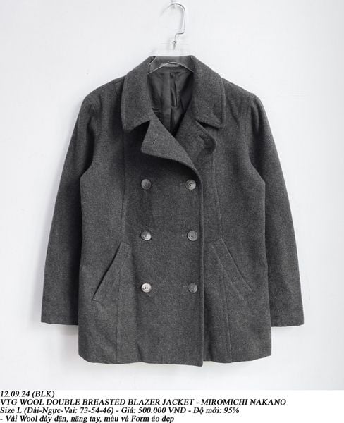  12.09.24 - VTG WOOL DOUBLE BREASTED BLAZER JACKET - MIROMICHI NAKANO 