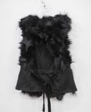  12.20.24 - VTG CROPPED FAUX FUR VEST JACKET - BANILA B 
