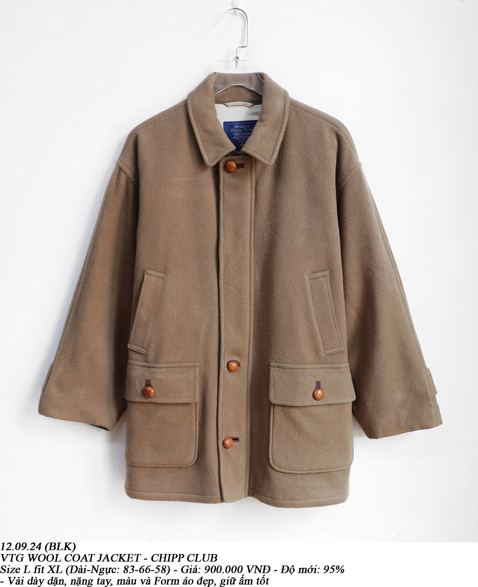  12.09.24 - VTG WOOL COAT JACKET - CHIPP CLUB 