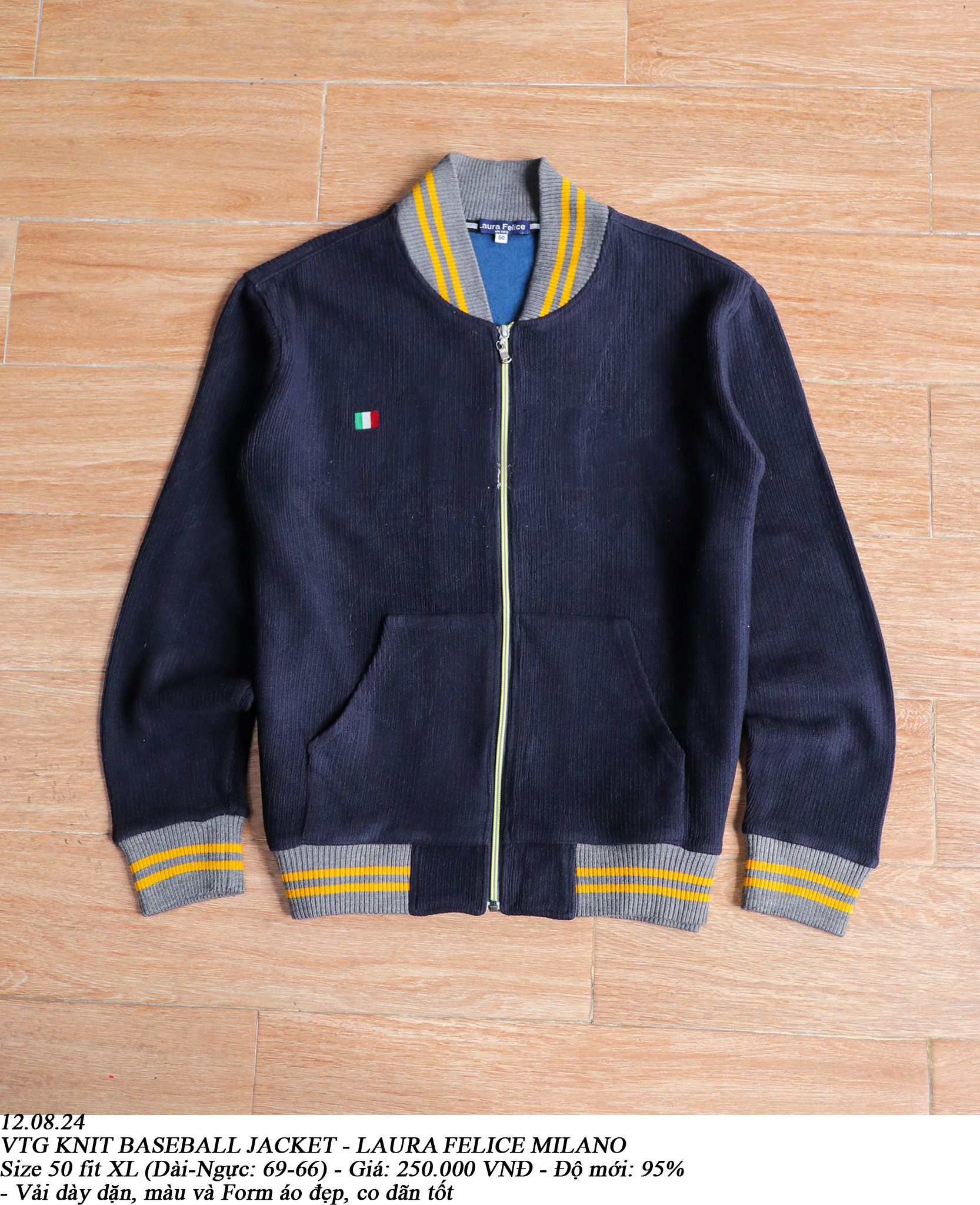  12.08.24 - VTG KNIT BASEBALL JACKET - LAURA FELICE MILANO 
