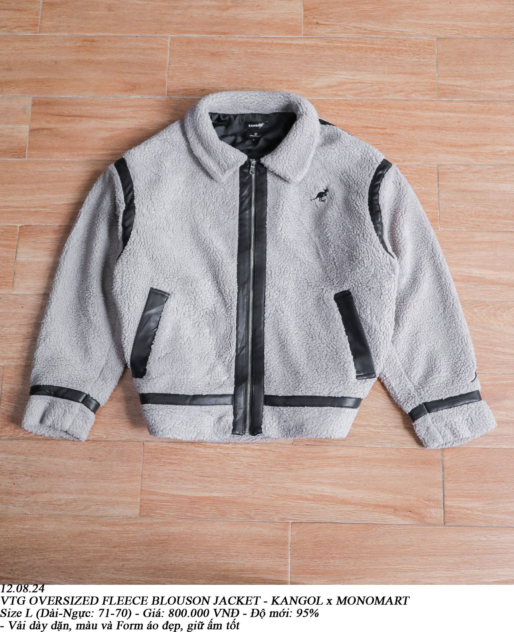  12.08.24 - VTG OVERSIZED BLOUSON FLEECE JACKET - KANGOL X MONOMART 
