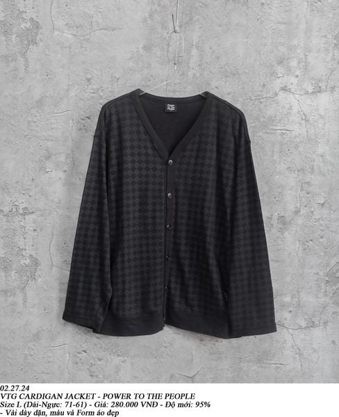  02.27.24 - VTG CARDIGAN JACKET - POWER TO THE PEOPLE 