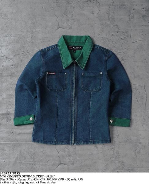  10.09.23 - VTG CROPPED DENIM JACKET - FUBU 