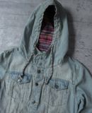  10.14.23 - VTG HOODED DENIM JACKET - JUNGLE STORM 